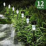 EPIC GADGET Solar Lights Outdoor Christmas Yard Decoration Garden Led Light Landscape/Pathway Lights Stainless Steel-12 Pack…