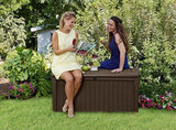 Keter 211359 Borneo 110 Gal. Plastic Outdoor Patio Storage Container Deck Box & Gar, Brown