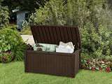 Keter 211359 Borneo 110 Gal. Plastic Outdoor Patio Storage Container Deck Box & Gar, Brown