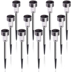 GIGALUMI Solar Lights Outdoor Garden Led Light Landscape/Pathway Lights Stainless Steel-12 Pack