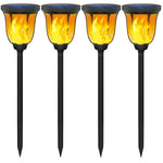 Gold Armour Solar Lights Outdoor - Flickering Flames Torch Solar Path Light - Dancing Flame Lighting 96 LED Dusk to Dawn Flickering Tiki Torches Outdoor Waterproof Garden (4 Pack)