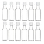 Nakpunar 12 pcs 50 ml Plastic Liquor Bottles with Black Cap