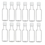 Nakpunar 12 pcs 50 ml Plastic Liquor Bottles with Black Cap