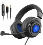 NUBWO N9PRO Gaming Headset, for PS4, Xbox One, Nintendo Switch, Mac, PC, Computer, LED Light, with Detachable Microphone, with Surround Sound Quality 3.5mm Volume Control, Black