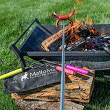 MalloMe Premium Marshmallow Roasting Sticks Set of 5 Smores Skewers & Hot Dog Fork 34 Inch Rotating Extending Patio Fire Pit Camping Cookware Campfire Cooking Kids Accessories – Bonus Bag & Ebook