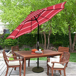 Blissun 9' Outdoor Market Patio Umbrella with Push Button Tilt and Crank, 8 Ribs (Tan)