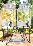 Drink dispenser Del Sol Hammered Jug Beverage Dispenser With Rack, Set Of 2