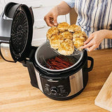 Ninja Foodi 7-in-1 Programmable Pressure Fryer, Slow Multi Cooker with TenderCrisp Technology, 5 Pot, 3-qt. Air Fry Basket (OP101), 5-Quart, Black/Gray