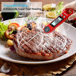 ELYAN Kitchen Thermometer Meat Thermometer Cooking Thermometer BBQ Thermometer Report Thermometer Instant Read Thermometer with Blue Backlit LCD Display Voice for Grilling Food Milk Bath Water