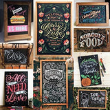 VersaChal Small Rustic Table Top Chalkboard Easel Sign with Standk - Farmhouse Wood Frame and Magnetic Chalk Board Compatible with Liquid Chalk Markers - 13 x 9 Inches