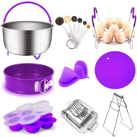 Instant Pot Accessories 6 and 8 qt Steamer Basket, Fits InstaPot Pressure Cooker, Insta Pot Ultra Egg Basket w/Silicone Handle and Non-Slip Legs (Instant Pot 6 and 8 Quart)