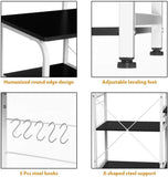 KingSo Kitchen Baker's Rack Utility Storage Shelf 35.4" Microwave Stand Kitchen Shelf Organizer Work Table with 6-Tier Shelves & 1 Basket for Spice Rack and Shelves for Storage 52.1" Height, Black