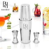 Premium 14 Piece Cocktail Making Set & Bar Kit by Bar Brat ™ / Free 130+ Cocktail Recipes (Ebook) Included/Make Any Drink With This Bartender Kit