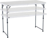 Lifetime Height Adjustable Craft Camping and Utility Folding Table, 4 ft, 4'/48 x 24, White Granite