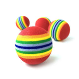 Weihuimei 1Pcs Rainbow 4.2cm Cat Toy Ball Interactive Cat Toys Play Chewing Rattle Scratch EVA Ball Training Pet Supplies