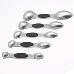 AUYE Magnetic Measuring Spoons,Set of 5 Double Sided Stainless Steel,Measuring dry and Liquid Ingredients for Home and Kitchen