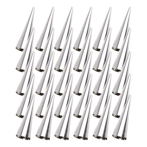 Tebery 30 Pcs Lady lock forms,Stainless Steel Pastry Cream Horn Molds,Free Standing Cone Shape