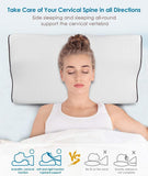 Gugusure Memory Foam Pillow, Orthopedic Sleeping Contour Pillows, Cervical Contour Massage Bed Pillows for Sleeping, Neck Support Pillow for Neck Pain with Washable Breathable Pillow Case