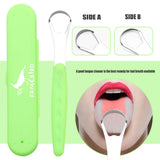 3 Pack Stainless Steel Tongue Scraper Cleaner, Helps Fight Bad Breath, Fresh Breath Tongue Scrapers Medical Grade Metal Tongue Scraping Cleaner with Carrying Case for Oral Care by FAMEBIRD