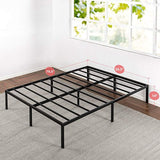 Best Price Mattress Queen Bed Frame - 14 Inch Metal Platform Beds w/ Heavy Duty Steel Slat Mattress Foundation (No Box Spring Needed), Black