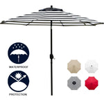 Sunnyglade 11Ft Patio Umbrella Garden Canopy Outdoor Table Market Umbrella with Tilt and Crank (Black and White)