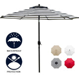 Sunnyglade 11Ft Patio Umbrella Garden Canopy Outdoor Table Market Umbrella with Tilt and Crank (Black and White)