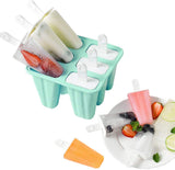 Goging Popsicle Mould，Popsicle Molds 6 Pieces Silicone Ice Pop Molds BPA Free Popsicle Mold Reusable Easy Release Ice Pop Make (Green)