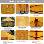 ABCCANOPY Pop Up Canopy Replacement Top Cover 100% Waterproof Choose 18+ Colors (Top White)