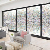 RABBITGOO 3D No Glue Static Decorative Window Films for Glass Non-Adhesive Heat Control Anti Uv 17.7in. by 70.8in. (45cm x 180cm)