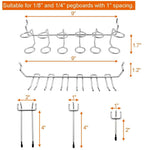 Pegboard Hooks Assortment with Pegboard Bins, Peg Locks, for Organizing Tools, 80 Piece by FRIMOONY