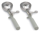 Vollrath 47142 Round Stainless Steel Dishers, Set of 2 (Size 12, 2 2/3-Ounce, Green)