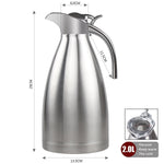 68 Oz Stainless Steel Thermal Coffee Carafe Double Wall Vacuum Insulated with Press Button Silver by FULITY