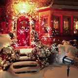 Decoration Projector Lights, Christmas Projector Lamp with Rotating Snowflake & Snow Falling, Remote Timer 4 Modes IP65 Waterproof LED Landscape Projector for Christmas Halloween Birthday Wedding Part