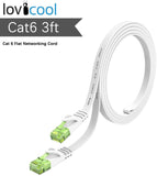Lovicool Cat 6 Ethernet Patch Cable 100 ft Black, 4-Pair UTP Flat Networking Patch LAN Cable Ethernet Cords Network Wire Speed up to 250MHz with RJ45 Connectors 30m