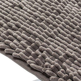 Sunnyglade Bathroom Contour Rugs Combo, Set of 2 Chenille Fabric Microfiber Soft Shaggy Non Slip 21" X 34" Bath Shower Mat and 20" X 20" U-shaped Toilet Floor Rug Bathroom Carpet