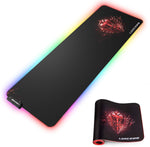 LED RGB Gaming Mouse Pad - 10 Light Modes Extended Computer Keyboard Mat with Durable Stitched Edges and Non-Slip Rubber Base, High-Performance Large Mouse Pad Optimized for Gamer 31.5X11.8X0.15Inch