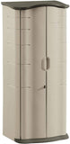 Rubbermaid FG374901OLVSS Vertical Storage Shed, Small, Beige