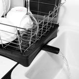 Maypott Dish Drying Rack, Sink Dish Drainer with Drain Board Premium Stainless Steel for Kitchen Dish Racks 11.2 x16.7 x5.9IN