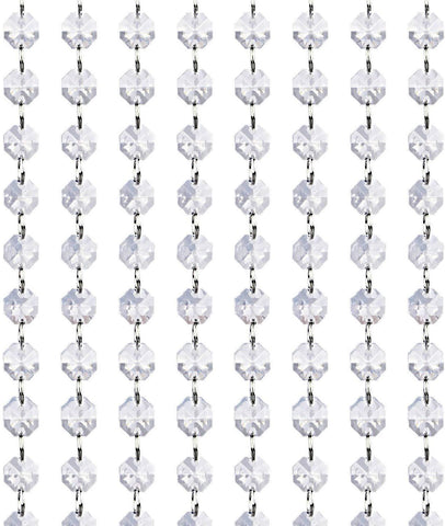 Crystal Acrylic Gems Bead Garland Strands, KinHom 16 Feet Hanging Clear 14mm Daimond Beads Chain Garlands for Manzanita Tree Centerpiece, Chandelier Bead Lamp Chain, Christmas/Wedding Party Decoration