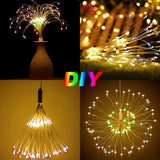 EPIC GADGET Firework Lights Copper Wire LED Lights Battery Operated Fairy Lights with Remote, 8 Modes Starburst Lights, Decorative Hanging Lights for Patio Party