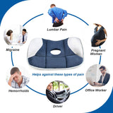 Memory Foam Seat Cushion - Back, Coccyx, Sciatica and Tailbone Pain Relief, Non Slip Breathable Orthopedic Seat Cushion Tailbone Pillow for Office Chair, Car Seats and Wheelchair by iDOO