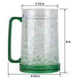 Lily's Home Double Wall Gel-Filled Acrylic Freezer Stein Mugs, Great as Old Fashion Drinking Glasses at BBQs and Parties, Clear with Assorted Color Accents (16 oz. Each, Set of 4)