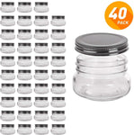 QAPPDA Mini Mason Jars Glass Canning Jars,5 OZ Jelly Jars With Regular Lids(Black) Small Jars for Honey,Jam,Favors,Baby Foods,Spice Jars 40 PACK