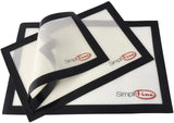 SimpliFine Silicone Baking Mat Set, 3 Different Silicone Baking Mats for Half, Quarter and Small Oven Sheet Sizes.