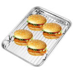 Mike pups Baking Sheets Rack Set, Cookie pan Nonstick Cooling Rack & Cookie Sheets Rectangle Size 12 x 10 x 1 inch,Stainless Steel & Non Toxic & Healthy,Superior Mirror Finish & Easy Clean (12101) by uknown