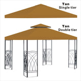 Replacement 10'X10'Gazebo Canopy top Patio Pavilion Cover Sunshade plyester Double Tiers-Taupe