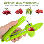 Cherry Pitter, GLIN Easy to Remove Cherry Stone Cherry Pitter tool, Space-Saving Lock Design and Lengthened Splatter Shield Dishwasher Safe, Easy to Clean, Heavy Duty Simple and Durable Olive Pitter