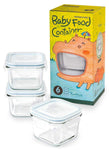 Glasslock 6pcs Set Yum Yum Eco Friendly Airtight Spill Proof Baby Meal Food Storage Container Square 210ml