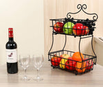 TQVAI Screwless 2 Tier Fruit Bread Basket Display Stand - Upgrade Version