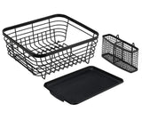 Denozer Kitchen Sink Dish Drainer Rack with Drainboard and Utensils Basket, Black